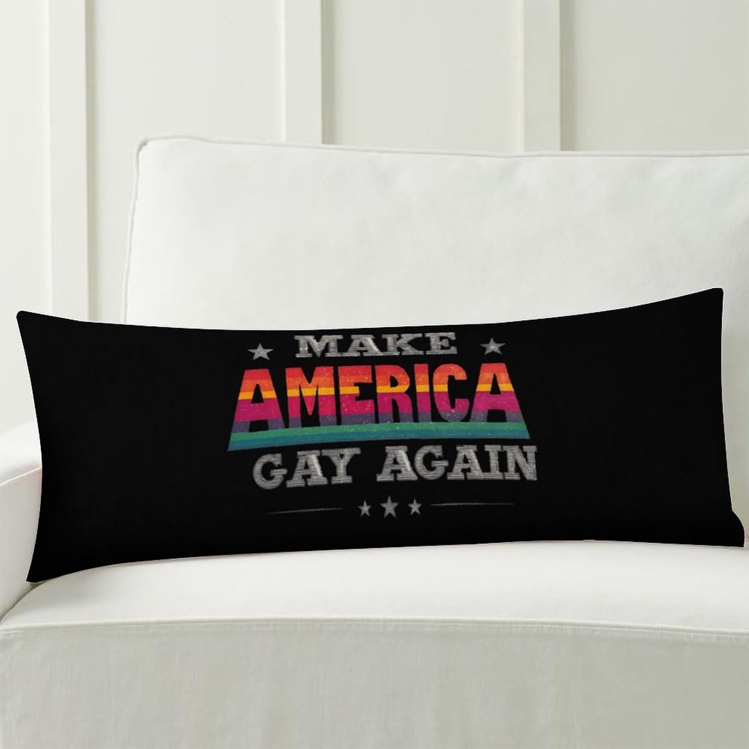 Make U.S.A. Gay Again Body Pillow Cover Long Cushion 18.9x53.1 Inch | pillowcase,bed decor,farmhouse,sofa