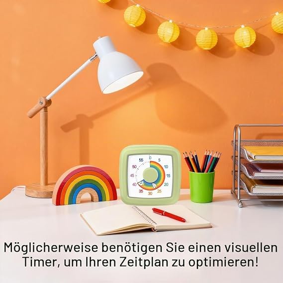 Visual Timer for Kids & Adults 60 Minute Rainbow Countdown Timer Time Management Tool for Classroom Home Kitchen Office School