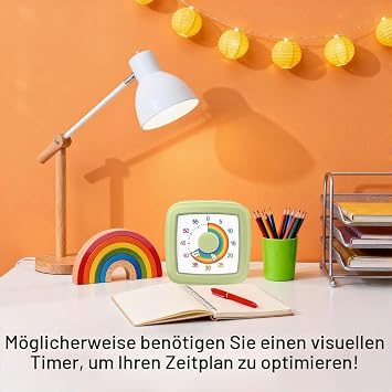 Visual Timer for Kids & Adults 60 Minute Rainbow Countdown Timer Time Management Tool for Classroom Home Kitchen Office School