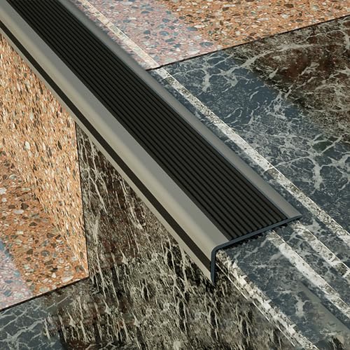 Listello Angolare Profilo per Bordi Scale ，Profilo angolare in PVC autoadesivo，Facile da installare e resistente all'usura，Impermeabile e antiscivolo, proteggi la tua famiglia，Adatto per scale ( Color