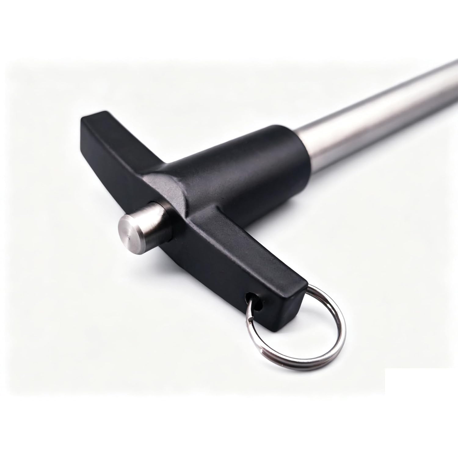 Vite 2pcs T-Handle Ball Locking Pins, 304 Stainless Steel Grip Push-Button Locking Quick Release Pin with Rope (Dia:1/4 inch, Usage Length:1 inch)