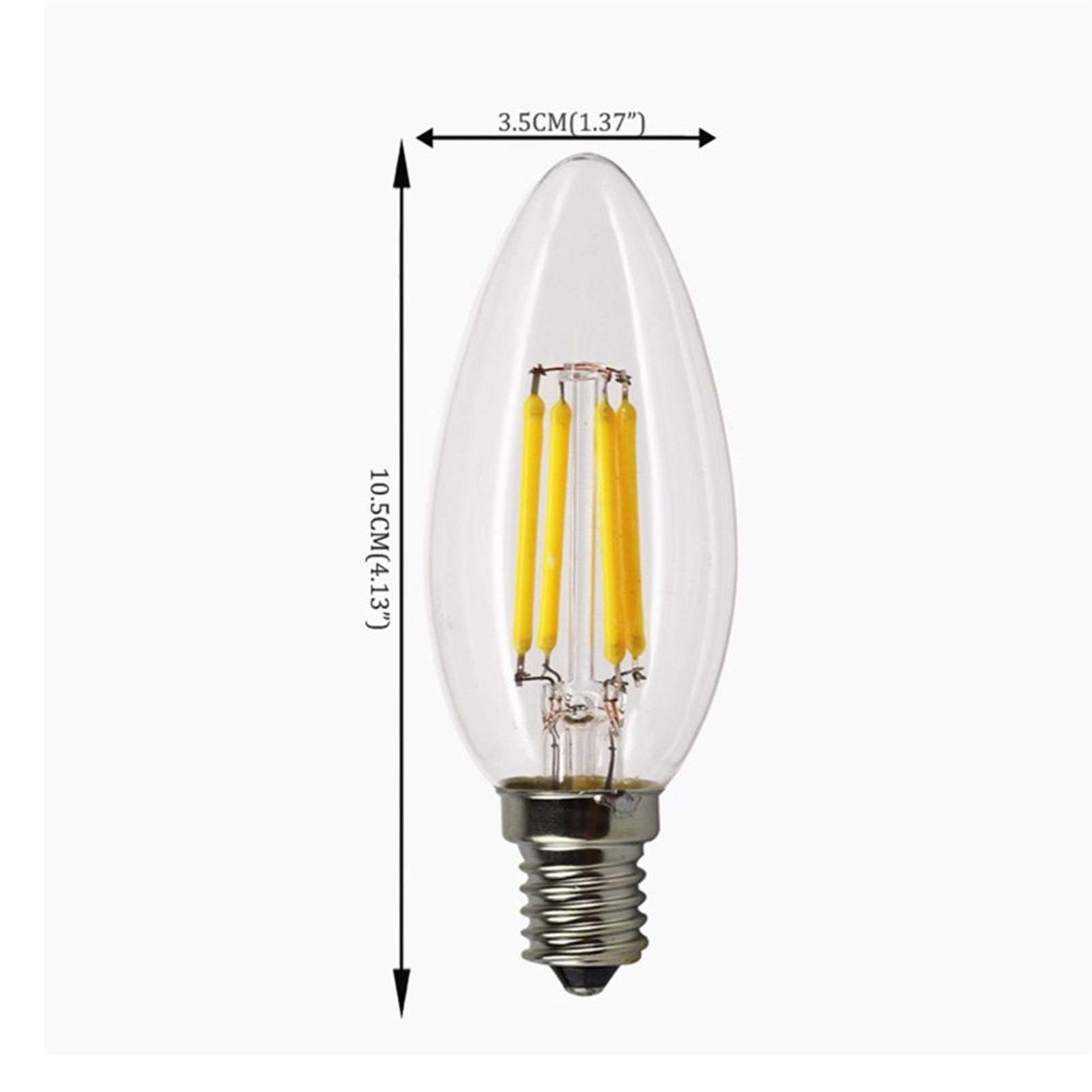 E14 LED Filament Kerze Birne DC 3V 100ma 200ma 280ma 380ma Warm weiß 180LM 20W Equivalent C35 Klar Glas für Solar Power Pendant Licht Straße Licht Solar 10-Pack (3v 100ma)