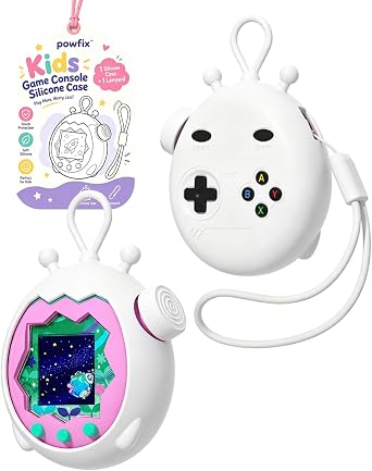 Powfix White Silicone Case for Tamagotchi Paradise + 1 Hand Lanyard