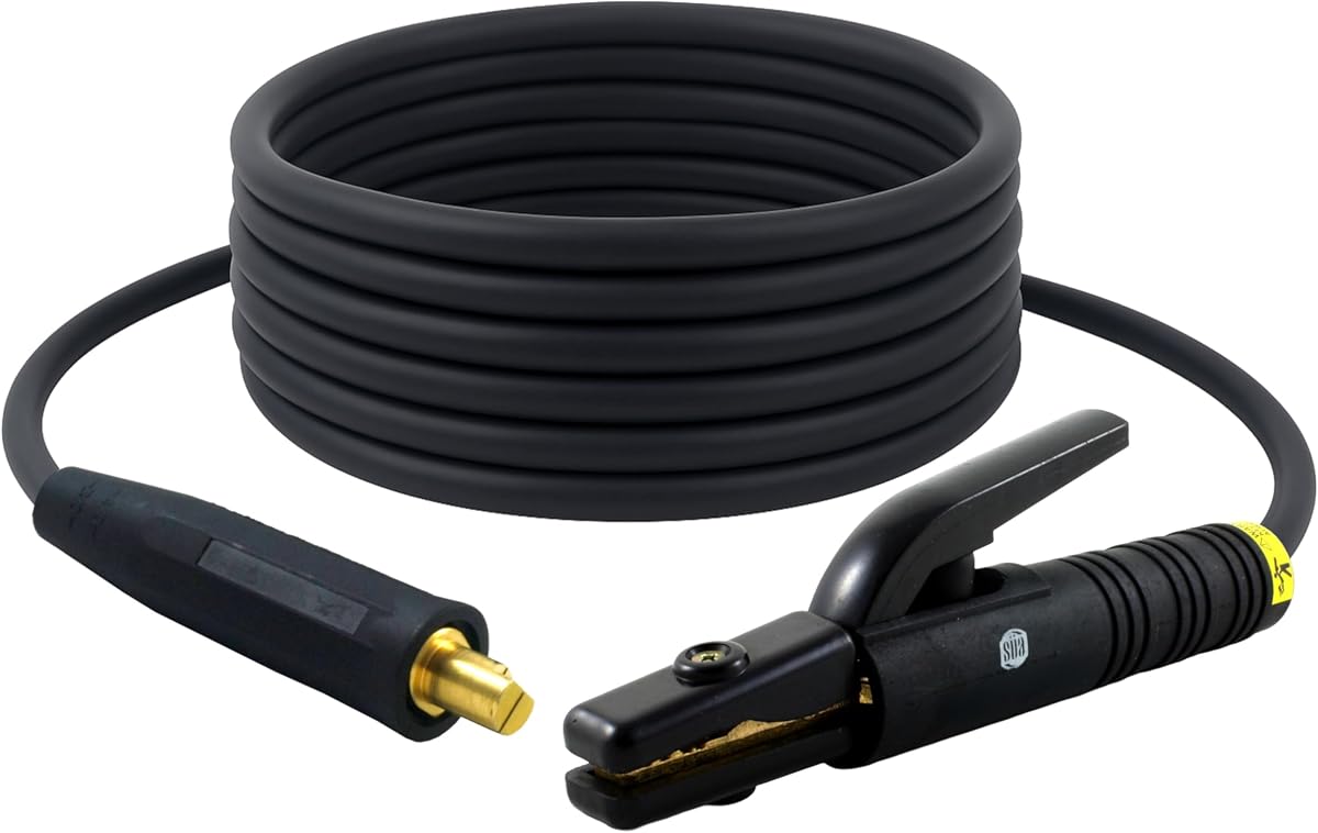 SÜA - 200 Amp Welding Electrode Holder Lead Assembly - LC40 Connector - #2 AWG 100% Copper Cable (15 FEET)