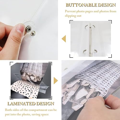 Miniatura 3 de Álbum de fotos pequeño transparente para fotos de 4 x 6 pulgadas, libro de fotos de hojas sueltas, libro de Brag pequeño con 25 páginas interiores