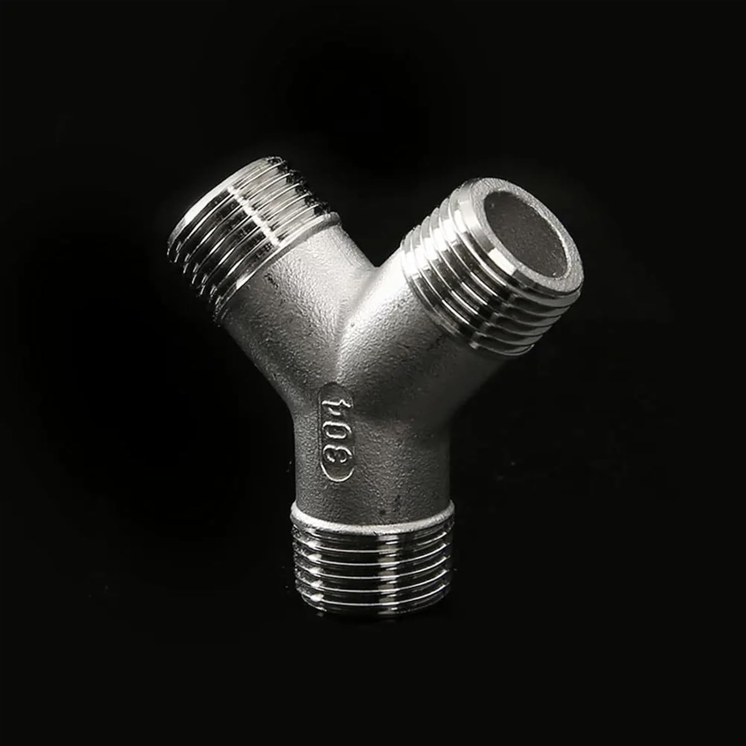1/4" 3/8" 1/2" 3/4" 1" 1-1/4" 1-1/2" 2" BSPT Male Y Shape 3 Ways Connector Coupler Splitter 304 Stainless Steel Pipe Fitting(3/4")