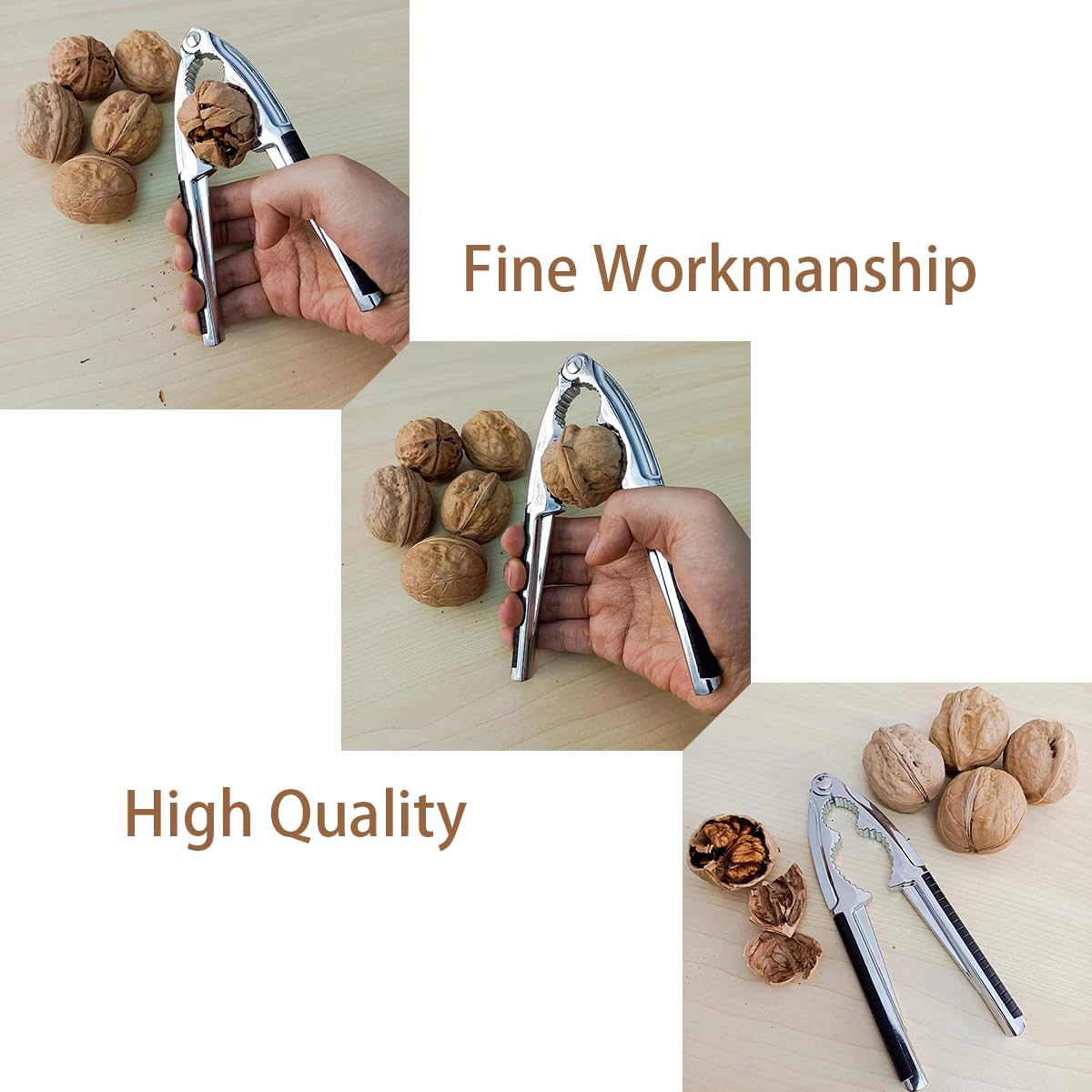 YunZCHENSH Nutcracker Stainless Steel Walnut Opener Tool Heavy Duty with Non-Slip Handle Walnut Cracker for Walnut All Sorts of Nuts Shell Seafood - Image 4