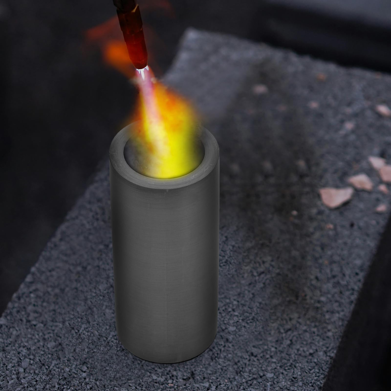 Crogiolo di Fusione in Grafite Robusto per Laboratorio Chimico, Stampo per Metalli Profondità 70 MM, per Raffinazione di Metalli Preziosi