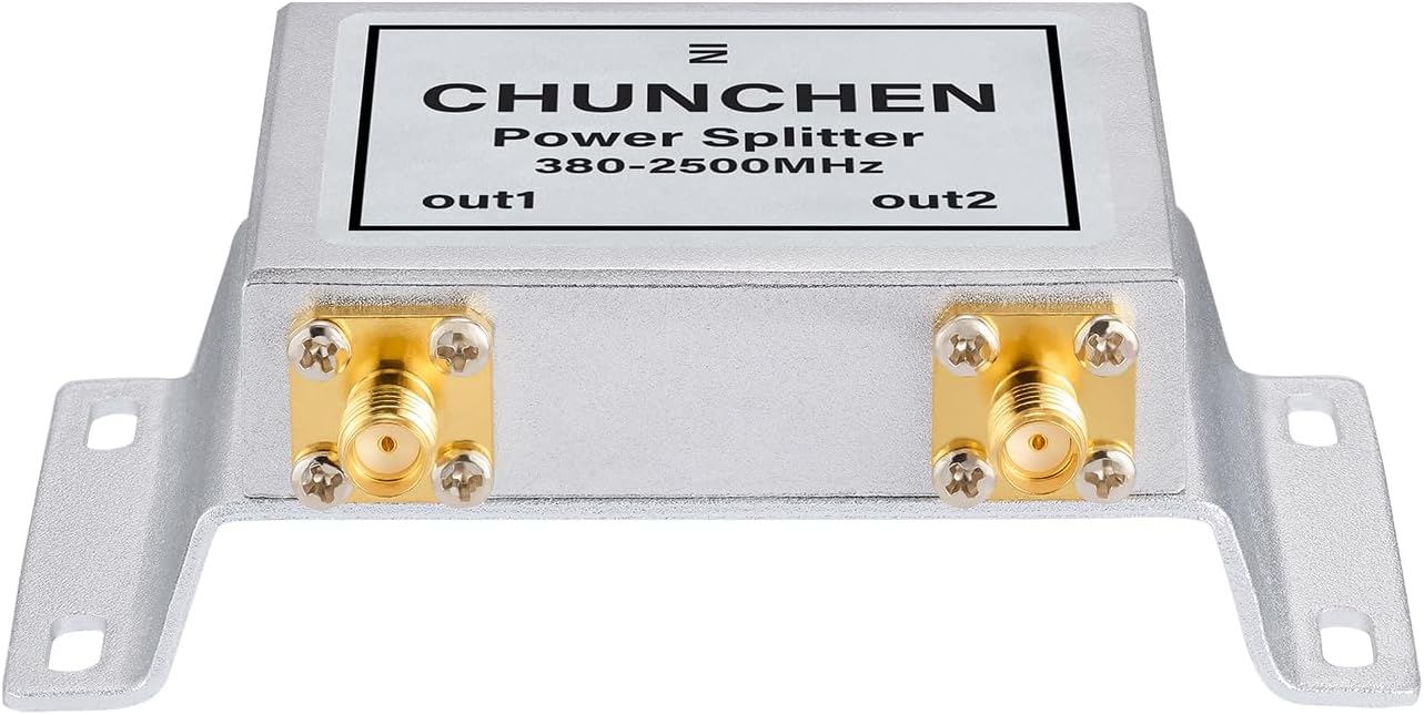 2 Way SMA Female Connector Power Splitter 50 Ohm Signal Splitter 380MHz-2500MHz Cable Signal Splitter 1 Input 2 Output for Antenna Cable
