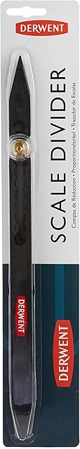 Derwent Scale Divider, 11 Graduation Holes, Drawing & Measuring, For Art Scaling, Black, Professional Quality, 2300580