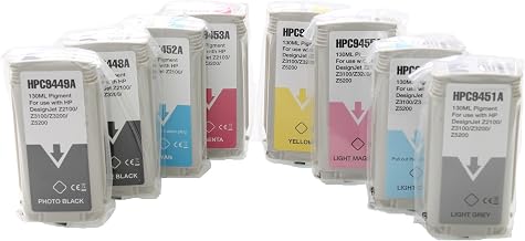 ABC Lot de 8 cartouches d'encre compatibles pour HP 70 Designjet Z2100 Z3100 Z3200 Z5200 Z5400