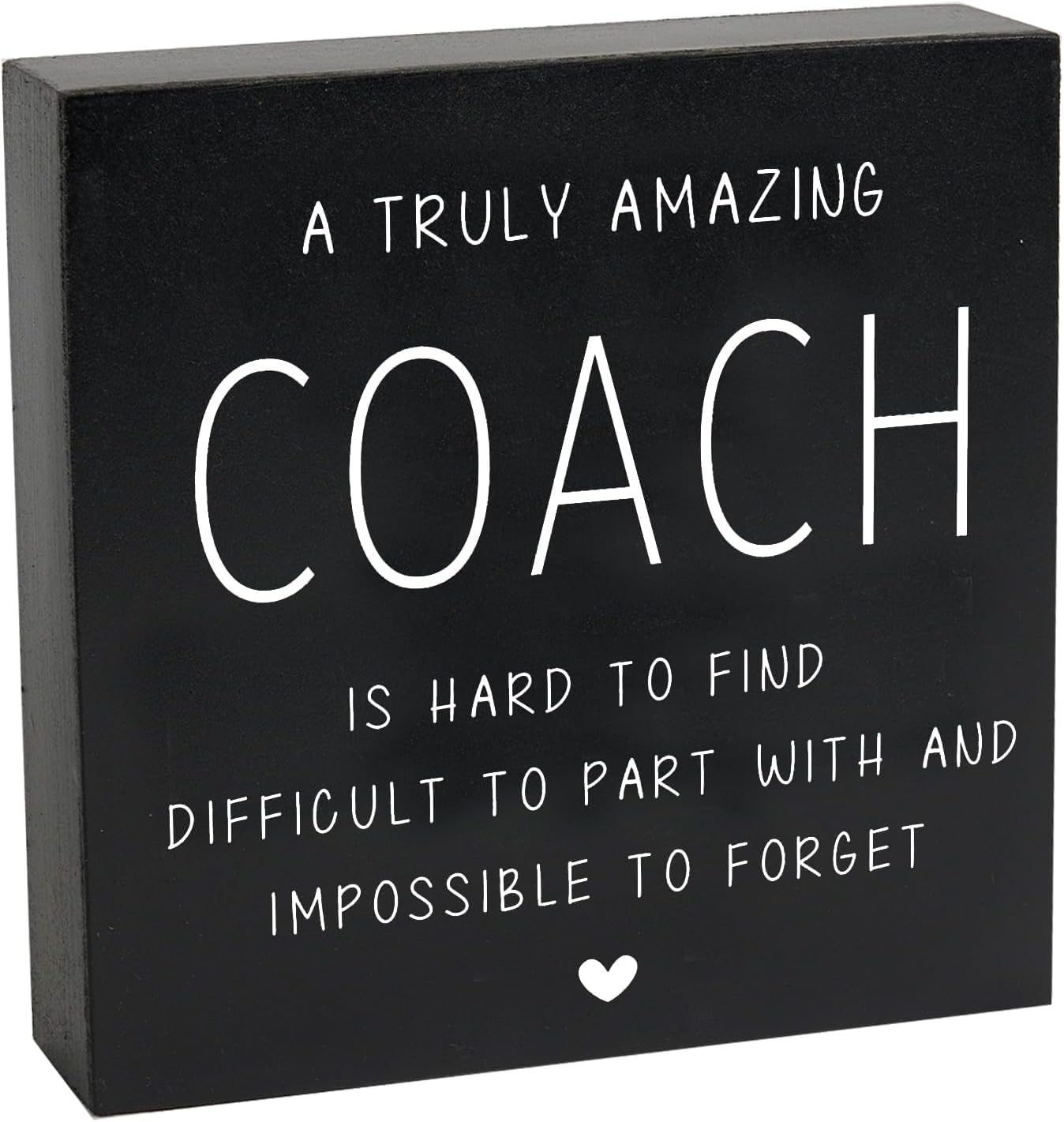 Coach Box Sign 5x5 Inch Black Wooden Desk Decor Plaque