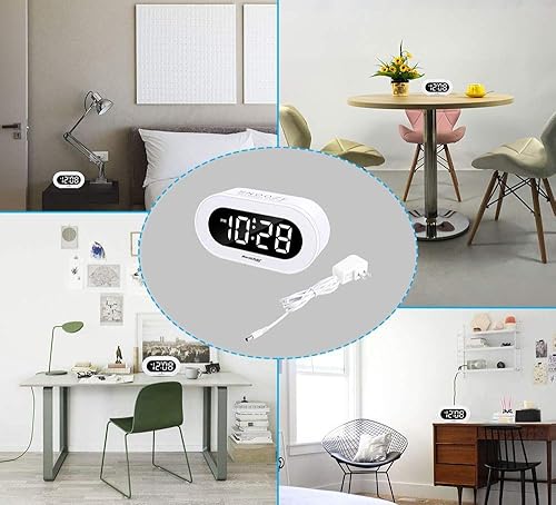 Vista 7 de REACHER Pequeño LED Digital Despertador Bundle (dígito blanco+azul)