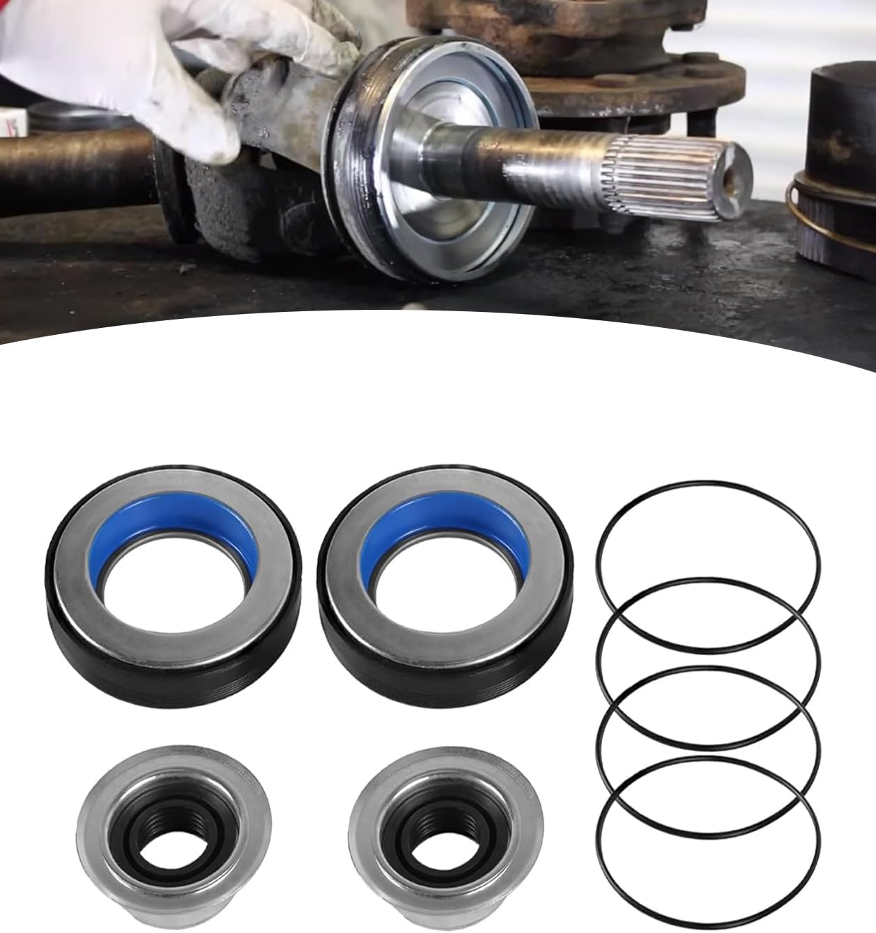 6 Pack Front Axle Knuckle Vacuum Seals & Hub O-Rings & Tube Dust Seals Kit for Ford Super Duty 2005-2019 F250 F350 F450 F550 Repalce # 2017426, 2014835, 54983