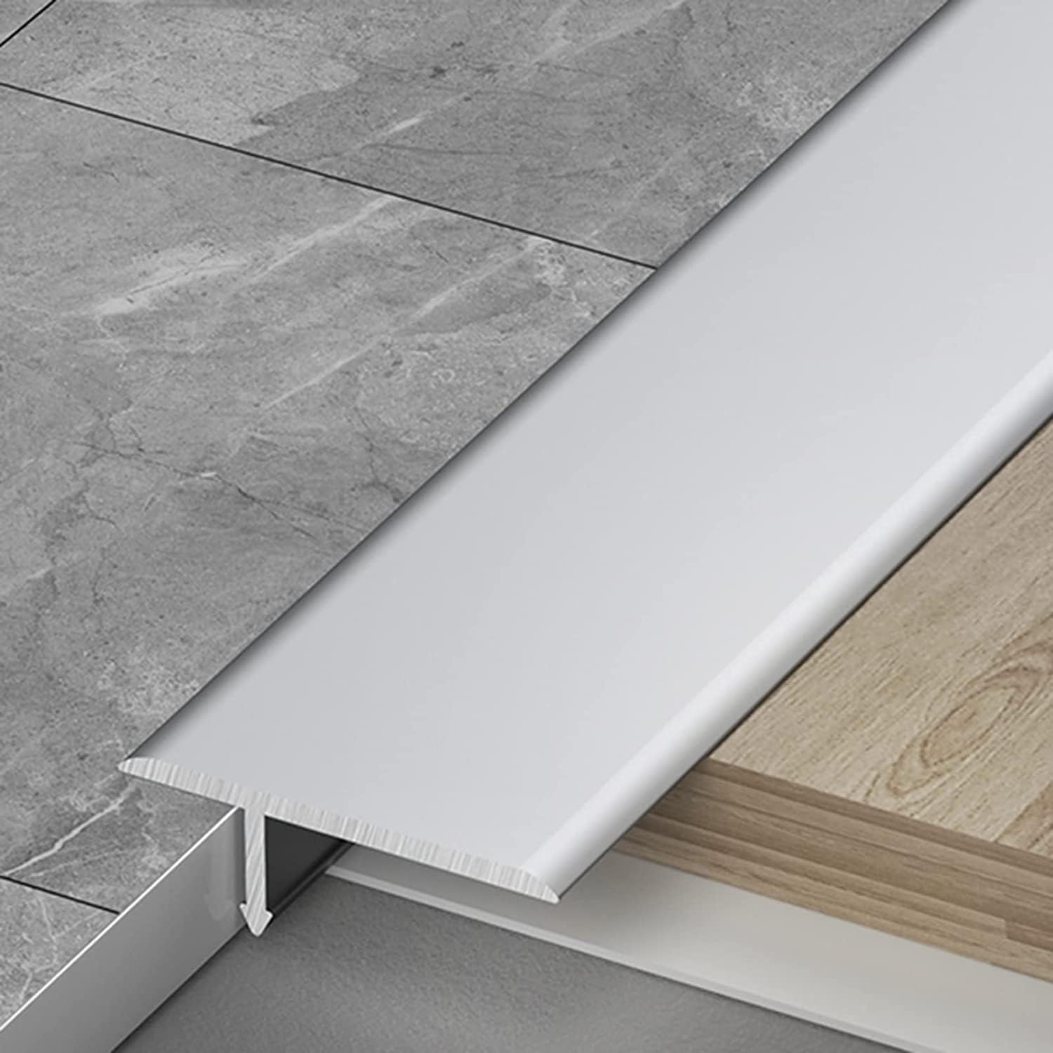 Floor Transition Strip Flooring Edge Trim, Transition Strip Tile to Wood Transition Strip/Threshold Bar, T-Style Capping Strip for Floor Seams/Divider Floors, Laminate Flooring Covering Strips ( Color