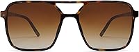 SOJOS SJ2327 Retro Vintage Aviator Square Sunglasses for Women Men - UV400 Protection, Trendy 70s Style