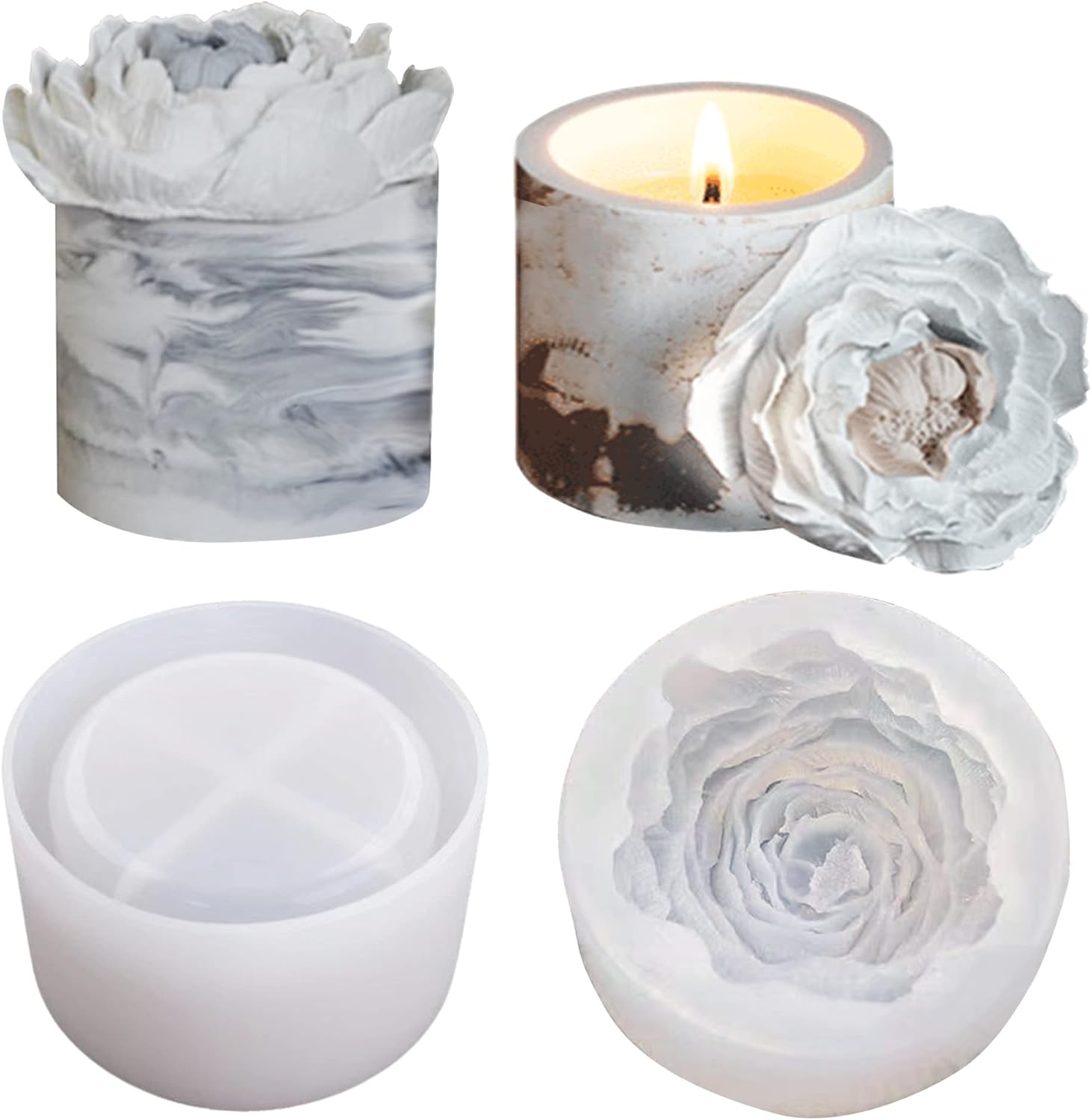 Concrete Plaster Molds for Candle Jar Silicone Concrete Candle Jar