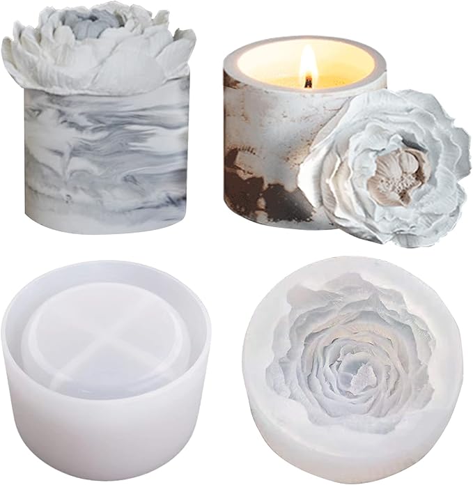 Concrete Plaster Molds for Candle Jar Silicone Concrete Candle Jar