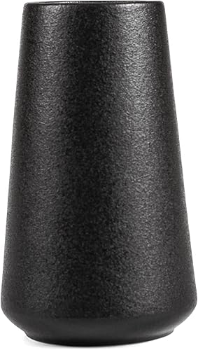 Jarrón pequeño de cerámica, jarrones de 7 pulgadas de alto para flores, hierba de las pampas, brote, rosas, sala de estar, mesa de entrada, baño,