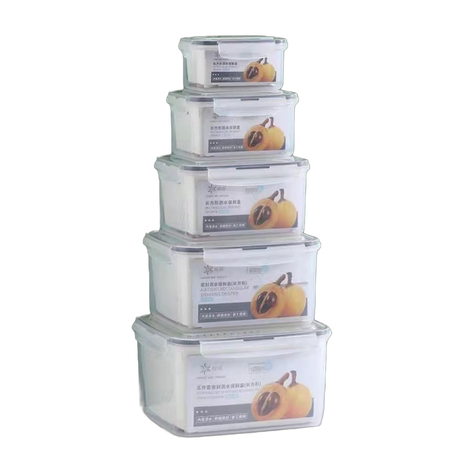 HLTYGWX Caja de Almacenamiento para Nevera con coladores, organizadores de Productos apilables, contenedor de conservación de Alimentos para Nevera, Herramienta de Cocina (Juego de Tres Piezas A)