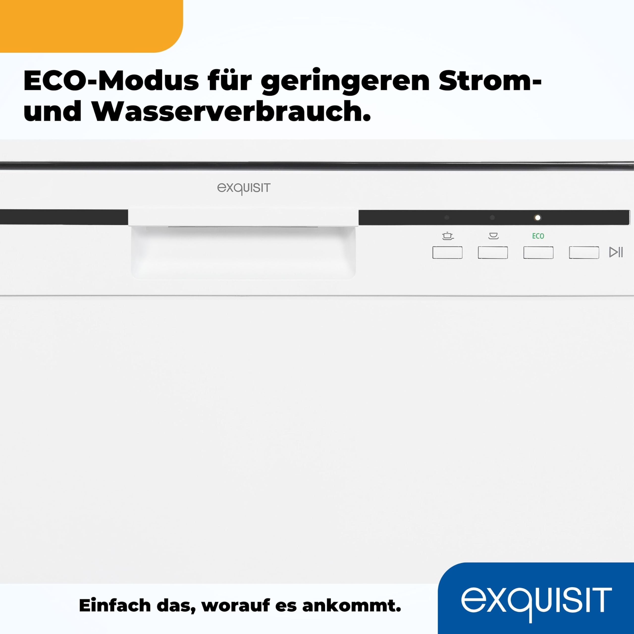 Exquisit Geschirrspüler GSP6012-030E weiss | Geschirrspüler 60 cm unterbaufähig und freistehend | 12 Maßgedecke | LED | Spülmaschine 60 cm freistehend