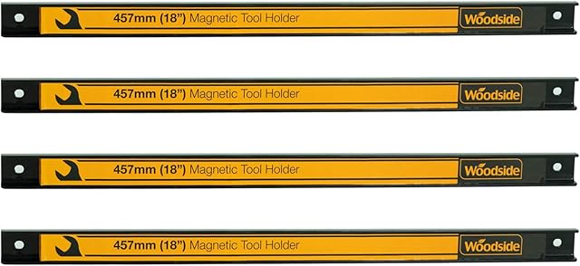 Woodside Garage Wall Tool Holder, 18/46cm Heavy Duty Powerful Magnetic Strip (pack of 4)