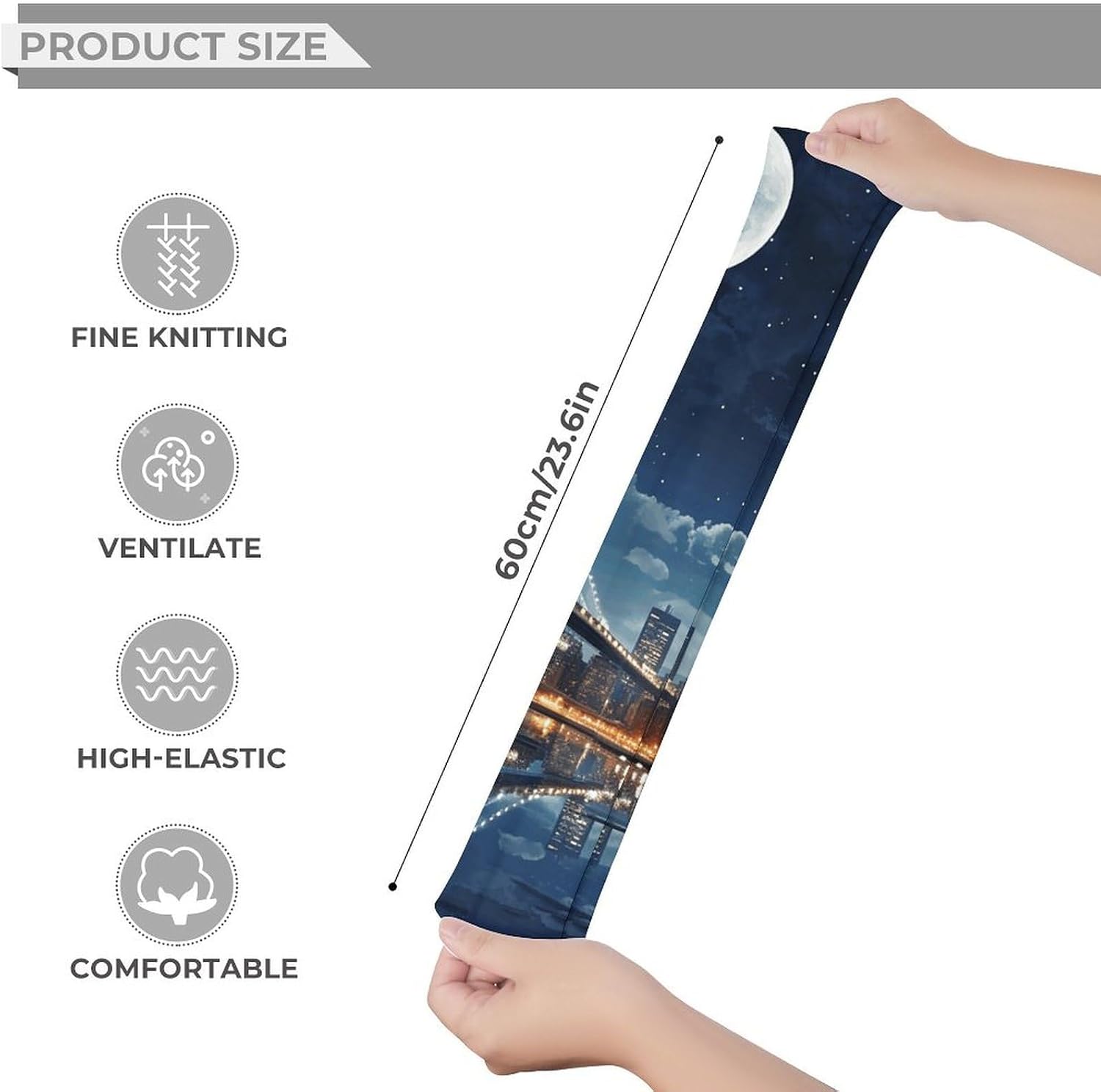 Moon Light New York City Knee High Stockings for Women 23.6" Breathable Thigh High Stockings Over The Knee Socks