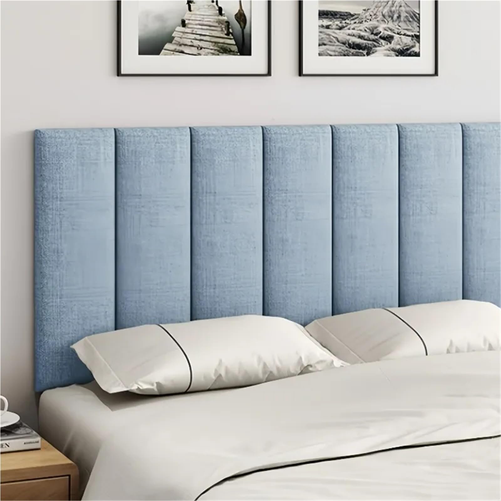 Ochrona ścienna dla dzieci, 3 szt. Miękkie panele dekoracyjne Tło zagłówka(Light Blue)