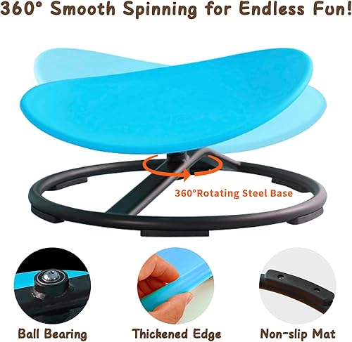 Miniatura 7 de GAKINUNE Silla sensorial para niños con autismo, silla giratoria para niños, silla giratoria sensorial para mejorar la coordinación física, silla