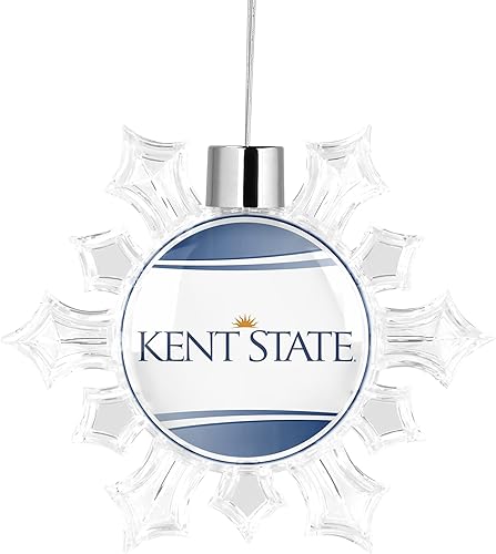 Miniatura 5 de Kent State University Adorno de árbol de Navidad con copos de nieve para fiesta de árbol, decoración de vacaciones en el hogar