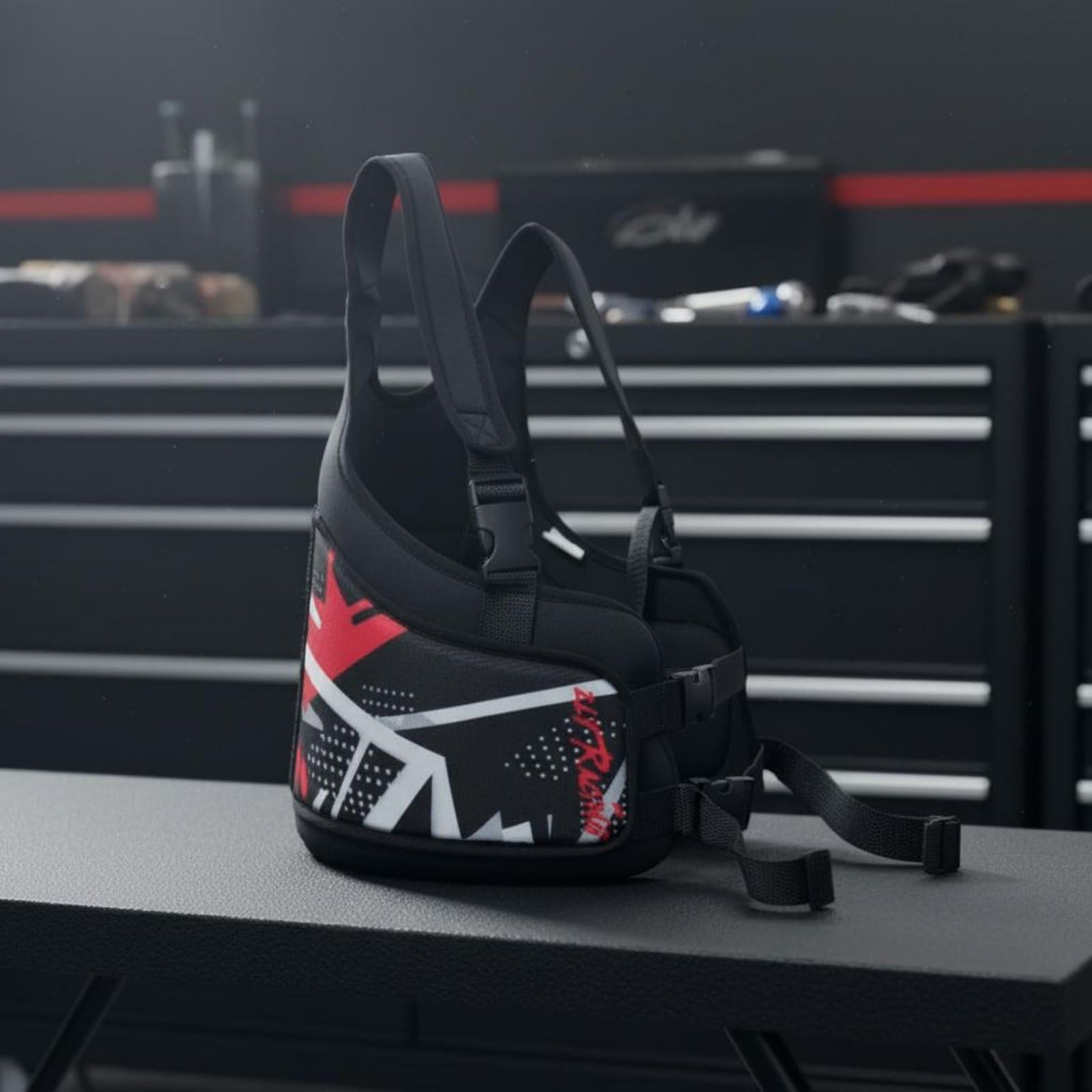 Go-Kart Rippenschutz stoßdämpfend Karting Rippenprotektor verstellbar Rippenschutzweste für Erwachsene, Rennfahrer, Blau, Erwachsen