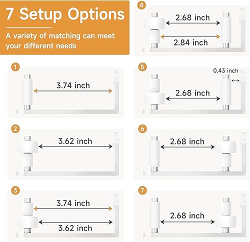 Miniatura 3 de 2 piezas de guía de suelo para puerta de granero corrediza, hardware de puerta de granero con rodillos ajustables, rodillos para puerta de granero