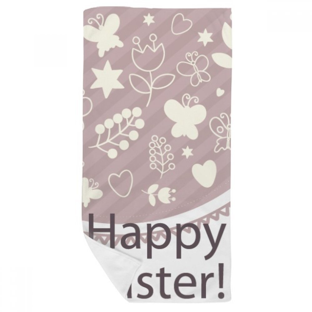 Serviette de bain 35x70cm douce pour peau sensible avec motif œuf de Pâques violet