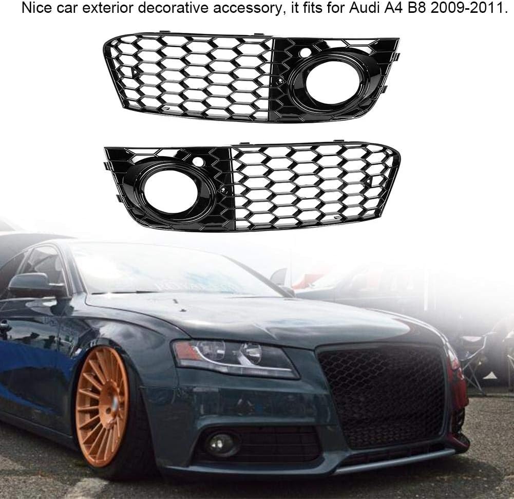 Fog Lights Mesh Grille, Fog Frame Mesh Grille for B8 2009-2011 (Black)