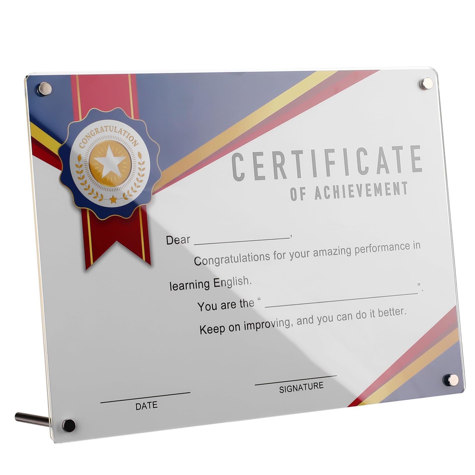 Cadre document A4 acrylique rigide transparent avec présentoir mural de bureau