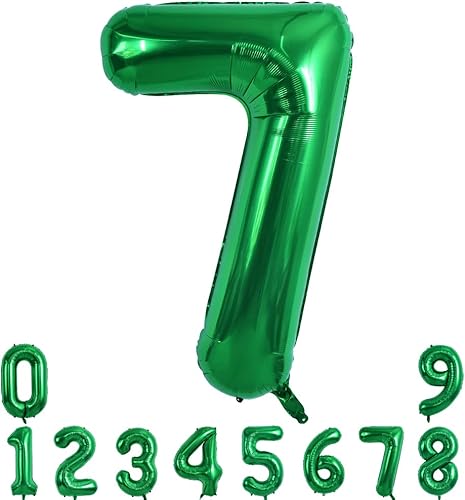 Vista 52 de TONIFUL Globo digital 2 verde de 40 pulgadas para decoración de cumpleaños, boda, fiesta de aniversario Número 2