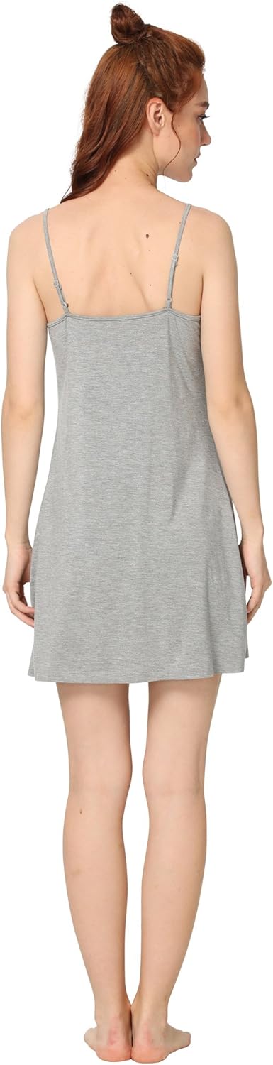 GYS Women's Bamboo Viscose Full Slips for Under Dresses Adjustable Spaghetti Straps Cami Slip Dress - Image 3