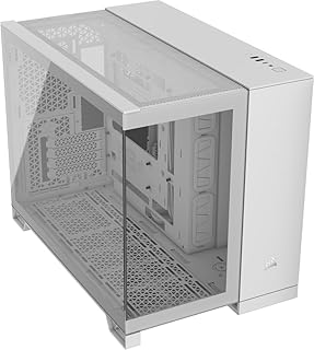 CORSAIR 2500X Tempered Glass mATX PC Case – No Fans Included – Dual-Chamber Design – Wide Cooling Flexibility – Reverse Connection Motherboard Compatible – White