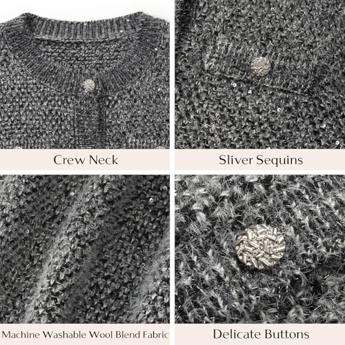 Image of GOELIA Women Wool Blend Lightweight Cardigan Sweaters 2026 Spring Business Casual Solid Long Sleeve Knitted Cardigan Top