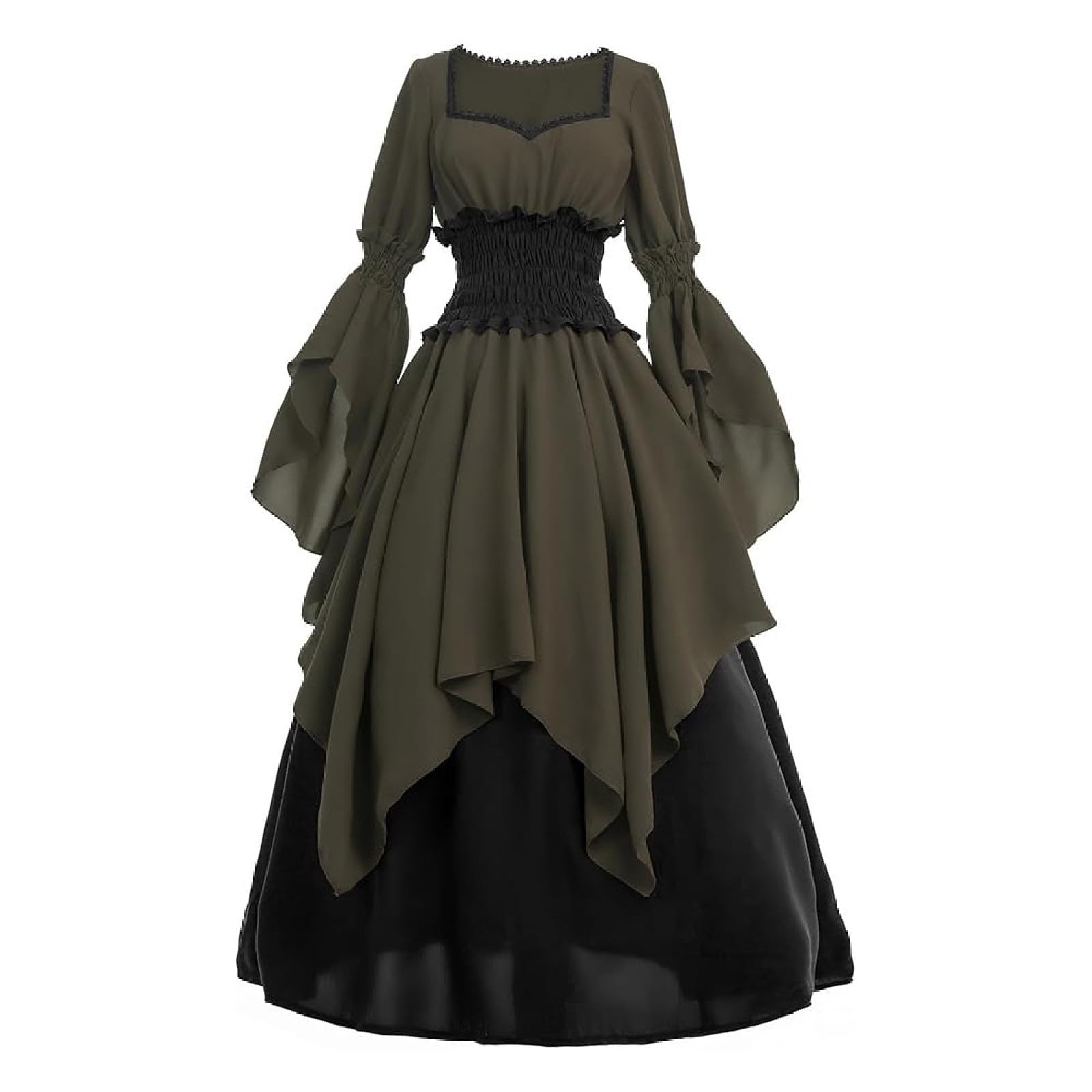 Mittelalter Kleid Damen Renaissance Kostüm Gothic Cosplay Kleidung Maxi | Retro Corsagenkleid, Faschingskostüm, Korsett Kleid,Steampunk Outfit,Viktorianisches Kostüme, für Cosplay Karneval Halloween