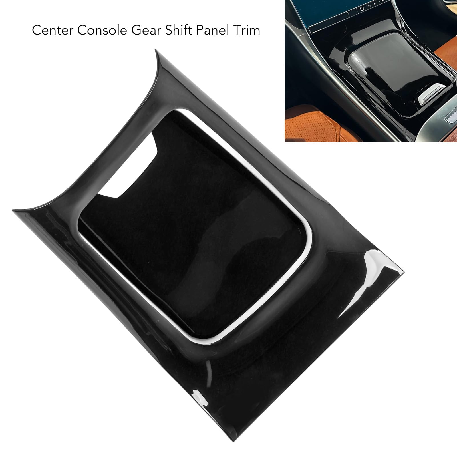 Rivestimento del pannello del cambio della console centrale, aspetto di lusso, copertura di protezione in materiale ABS per Mercedes Classe GLC X254 dal 2023 in poi veicoli con (Nero brillante)