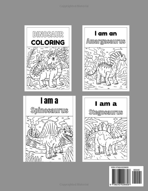 Dino Family Forest Coloring Bundle: Cute Dinosaur Scenes for Kids Ages 3–8 | Fun Nature-Themed Coloring Pages (Colouring Book For Kids) image 3