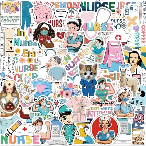 100 PCS Funny Nurse Stickers Medical Stickers Nursing Accessories for Nurses Nursing Healthcare Stickers Funny Nurse Gifts