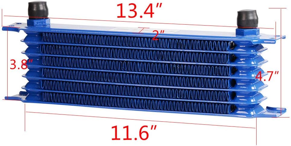 G-PLUS AN10-10AN Universal Engine Aluminum Transmission Racing Oil Cooler (Black, 7 Row Japanese-Style)