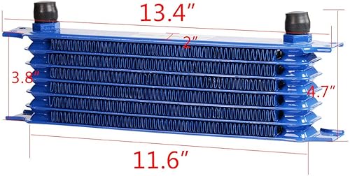 Miniatura 8 de G-PLUS 13 hileras AN10-10AN universal aluminio motor transmisión aceite refrigerador plata