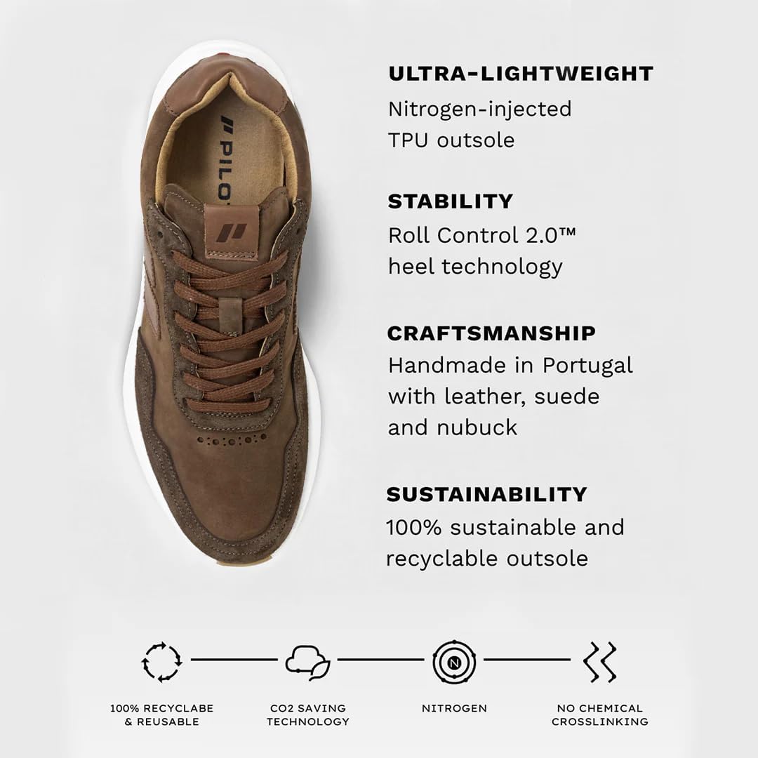 Piloti Modena Men’s Driving Sneaker, Italian Suede & Nubuck Nitrogen-Injected Crossover Performance Trainer - Image 5