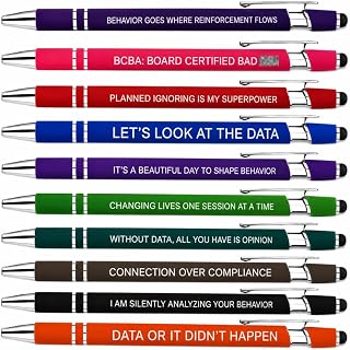 10PC BCBA Appreciation Gifts Office Decor ABA Therapist Pens for Women | Behavior Analyst, Behavioral Technician, Staff / Future BCBA, RBT Ornaments, Must Haves / Bulk Desk Accessories / Supplies