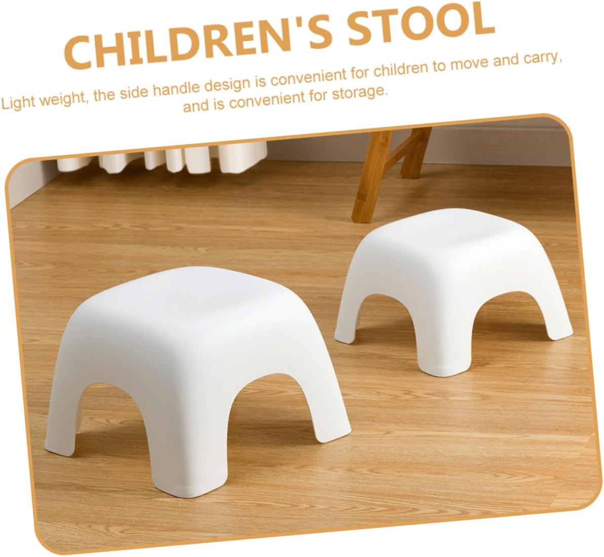 Non Slip Plastic Stool with Handle Lightweight Stackable Footstool for Bathroom Kitchen Bedroom Safe Design