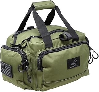 Tactical Range Bag - Medium Size Range Bag for Shooting - Gun Case for Handguns, Ammo Storage, Tactical Backpack, Molle Webbing, Free Subdued USA Patch