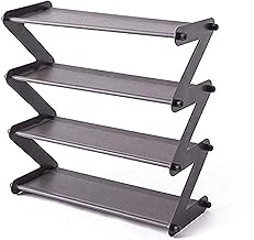 Stackable Shoe Organizer, Multi-layer Shoe Storage Organizer, Narrow Shoe Rack for Shoes and daily supplies gray